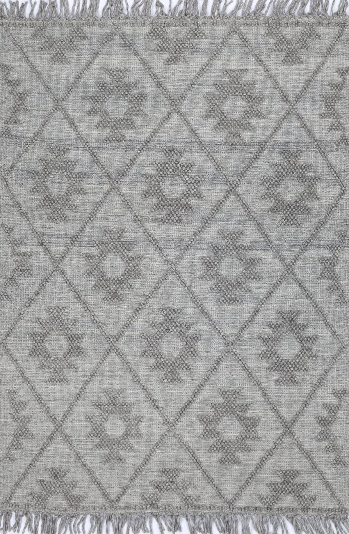Diego Geometric Grey Multi Wool Rug – Floorsome
