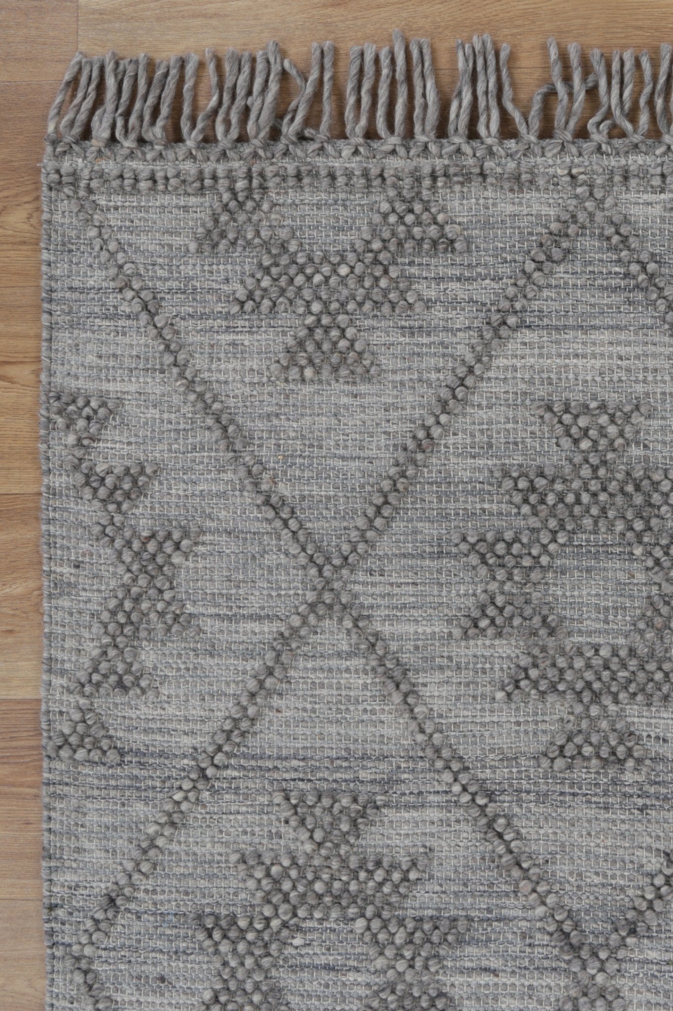 Diego Geometric Grey Multi Wool Rug - Floorsome - Area Rug - DIEG70104GMUL - Area Rug