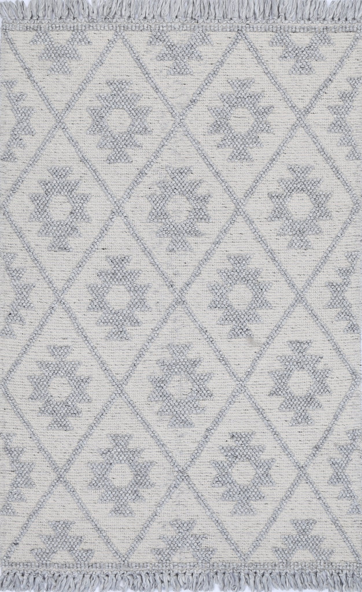 Diego Geometric Grey Wool Rug - Floorsome - Area Rug - DIEG16004LGRE - Area Rug