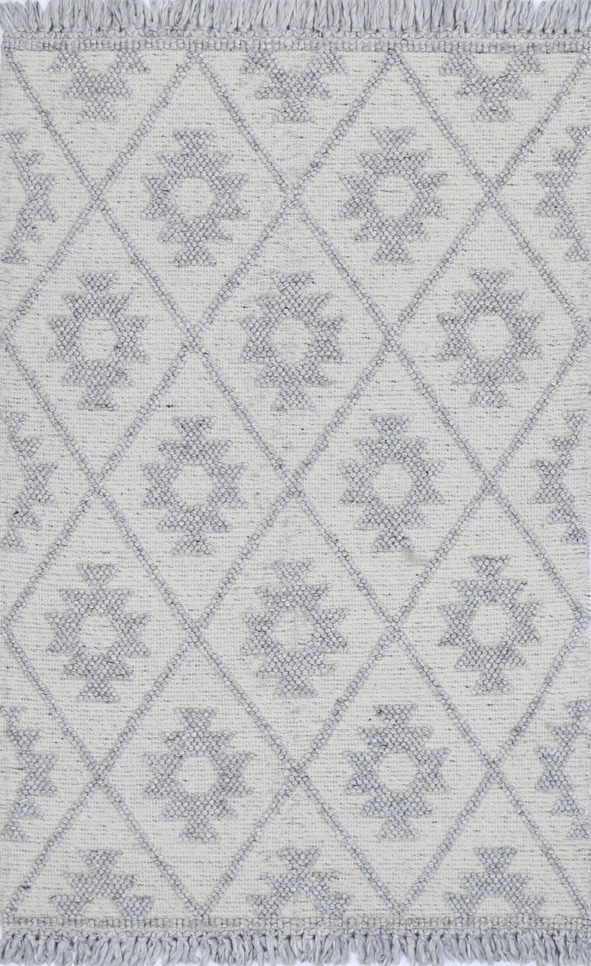Diego Geometric Grey Wool Rug – Floorsome