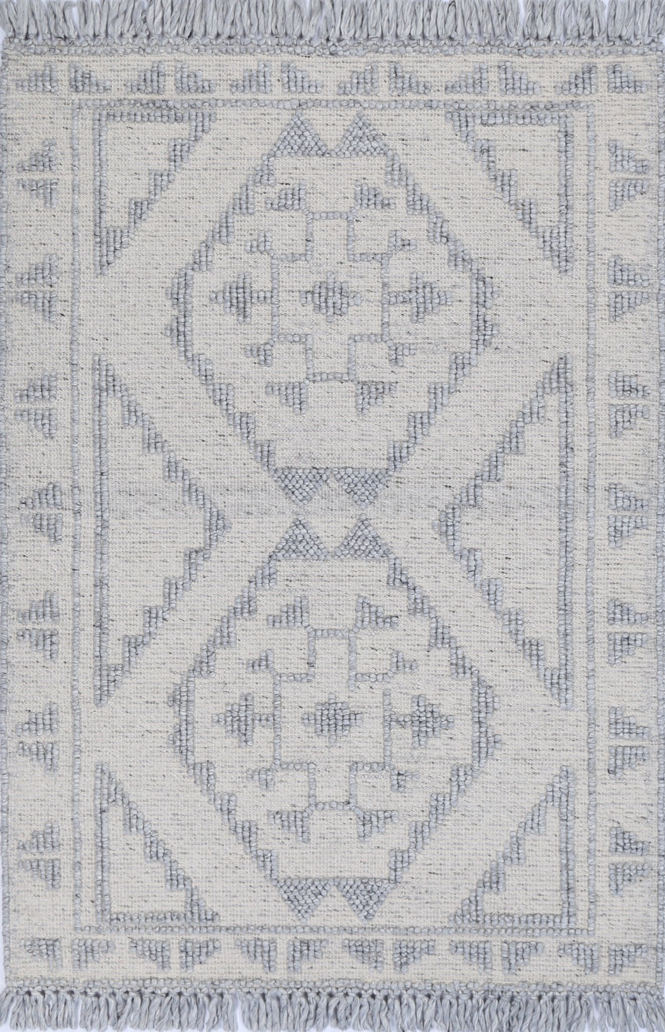 Diego Ornamental Grey Wool Rug - Floorsome - Area Rug - DIEG16003LGRE - Area Rug