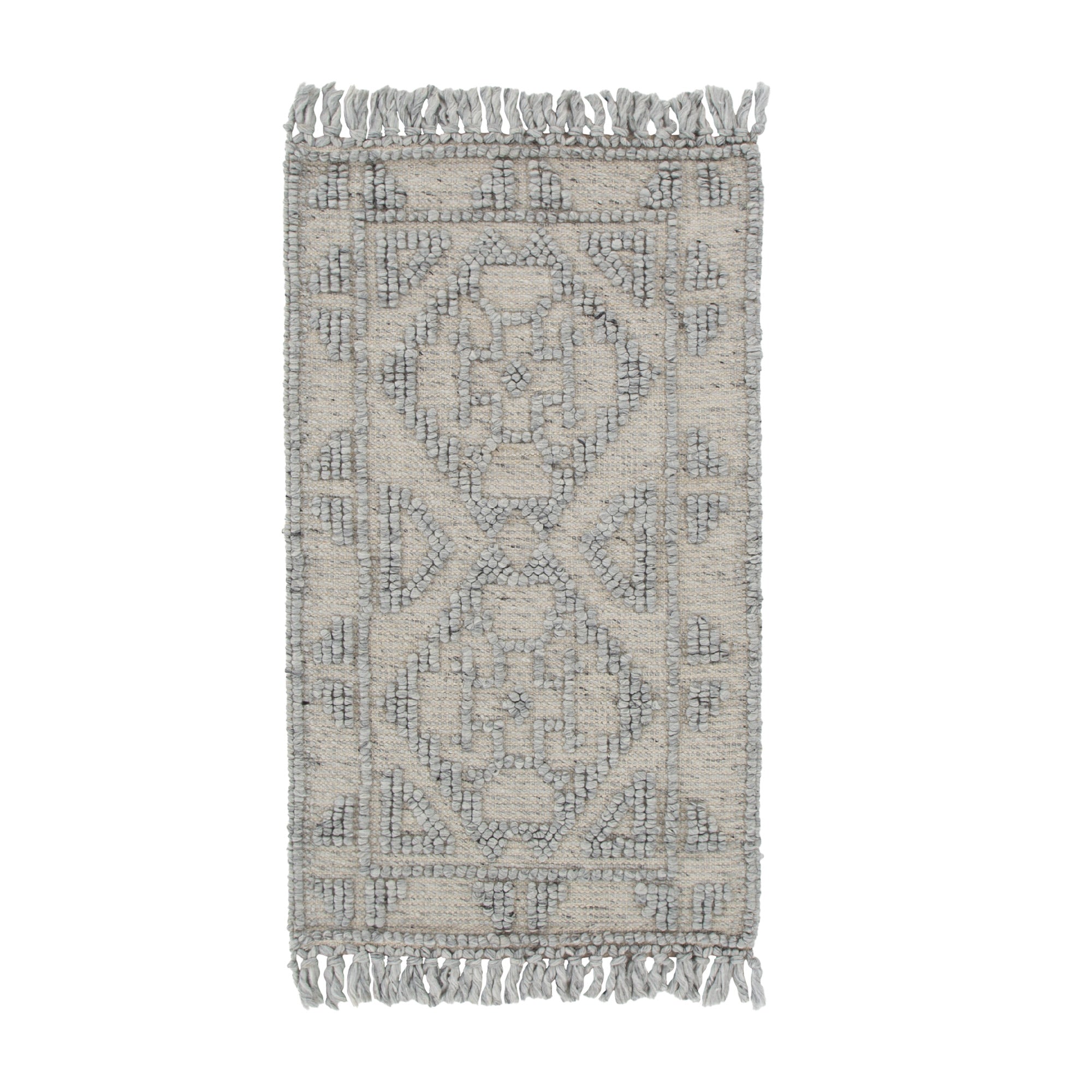 Diego Ornamental Grey Wool Rug - Floorsome - Area Rug - DIEG70103LGRE - Area Rug