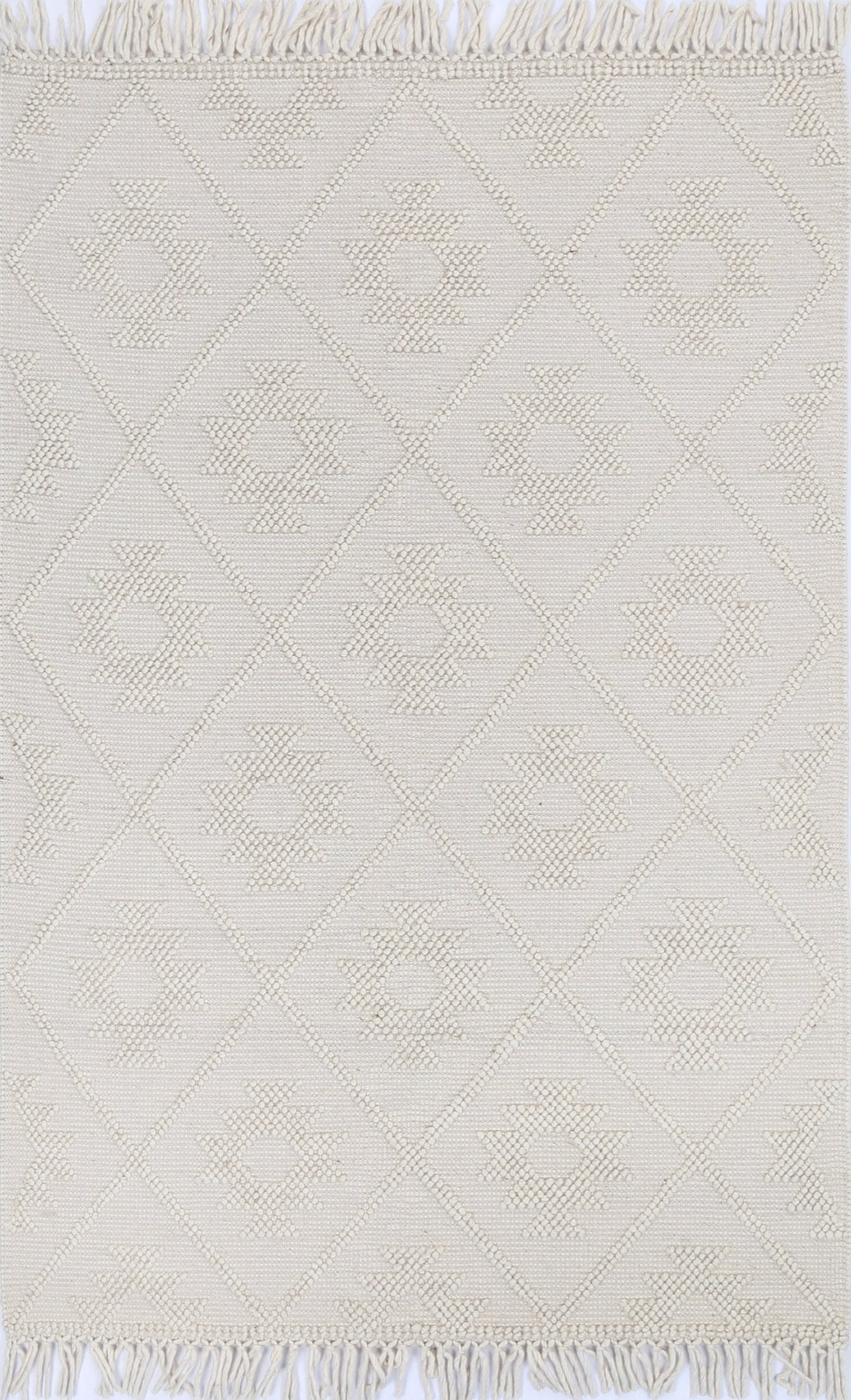 Diego Tribal Beige Wool Rug - Floorsome - Area Rug - DIEG16002BEIG - Area Rug