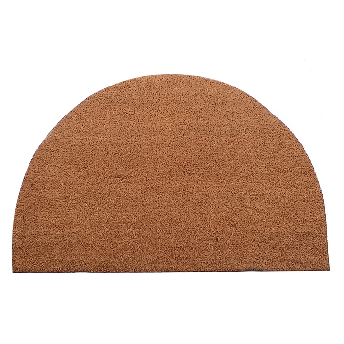 Nubra Natural Plain Half Round PVC Backed Coir Doormat
