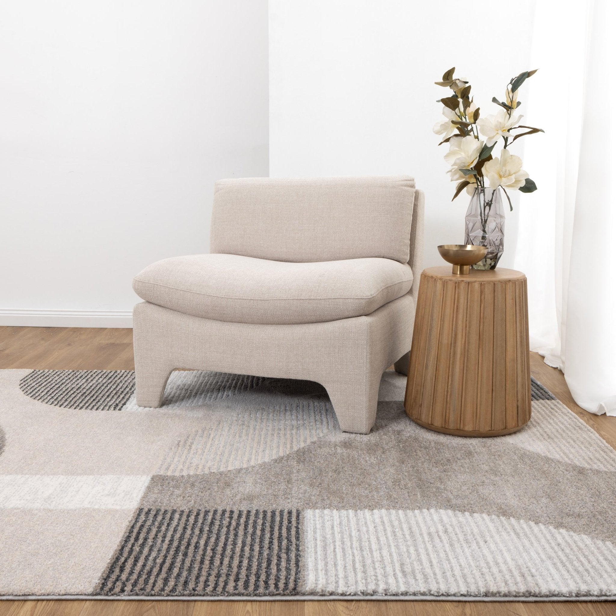 Dorado Grey Beige Arches Rug - D001 - Floorsome - Area Rug - DORA160D001 - Area Rug