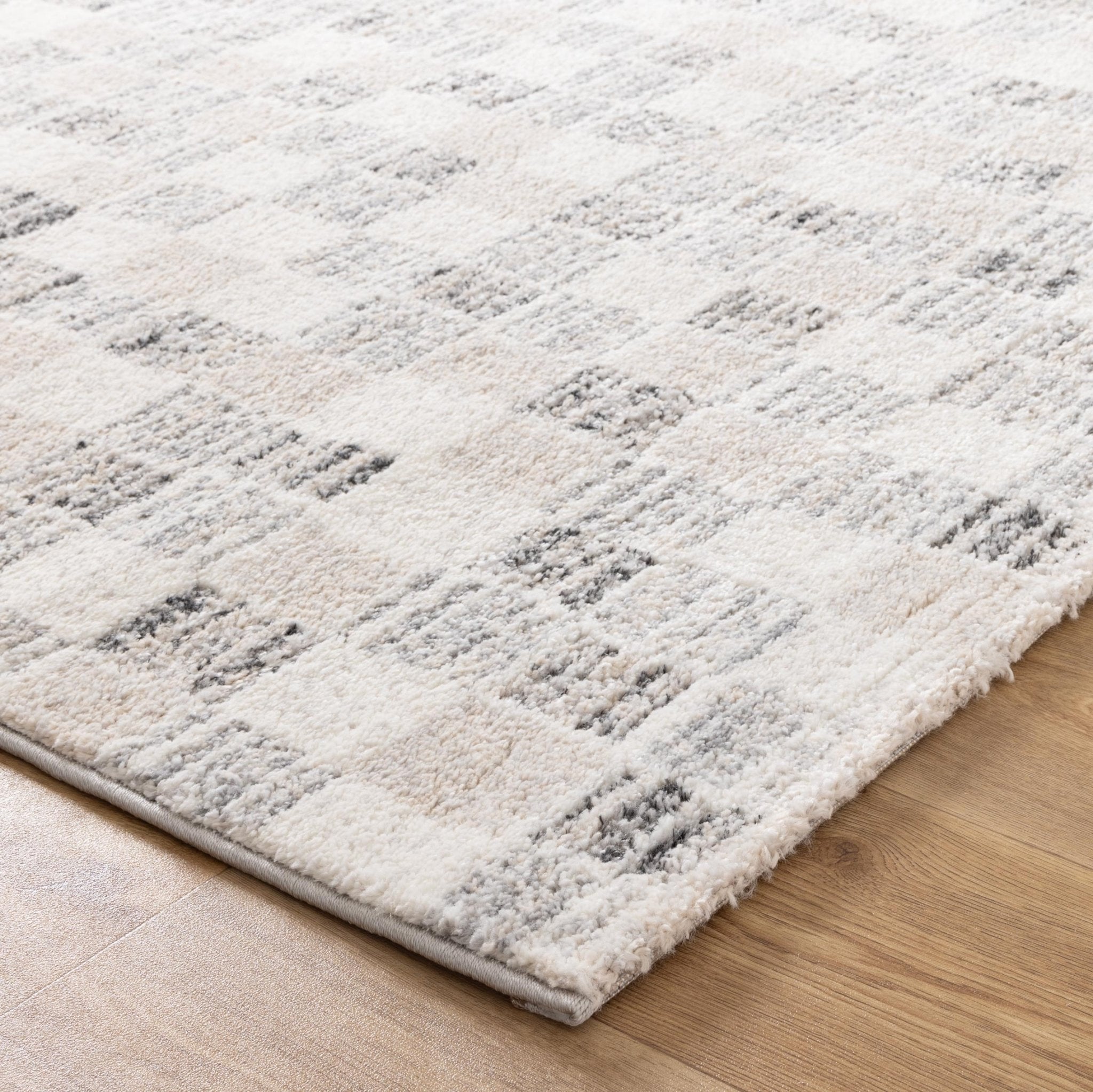 Dorado Grey Beige Checkered Rug - D004 - Floorsome - Area Rug - DORA160D004 - Area Rug