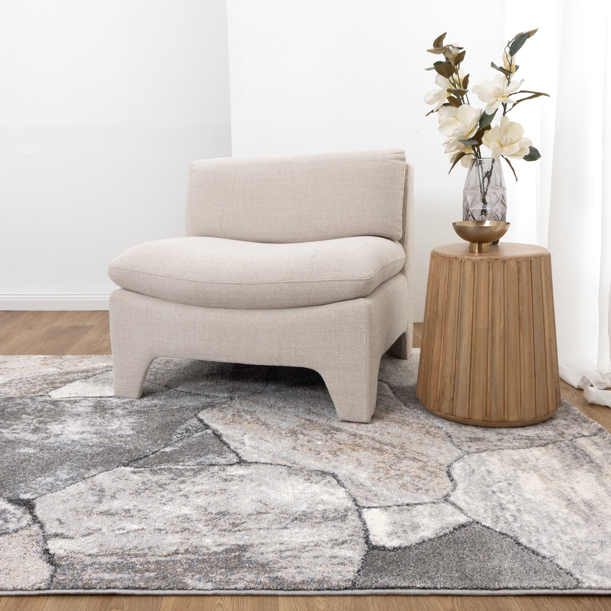 Dorado Grey Beige Sandstone Rug - D006 - Floorsome - Area Rug - DORA160D006 - Area Rug