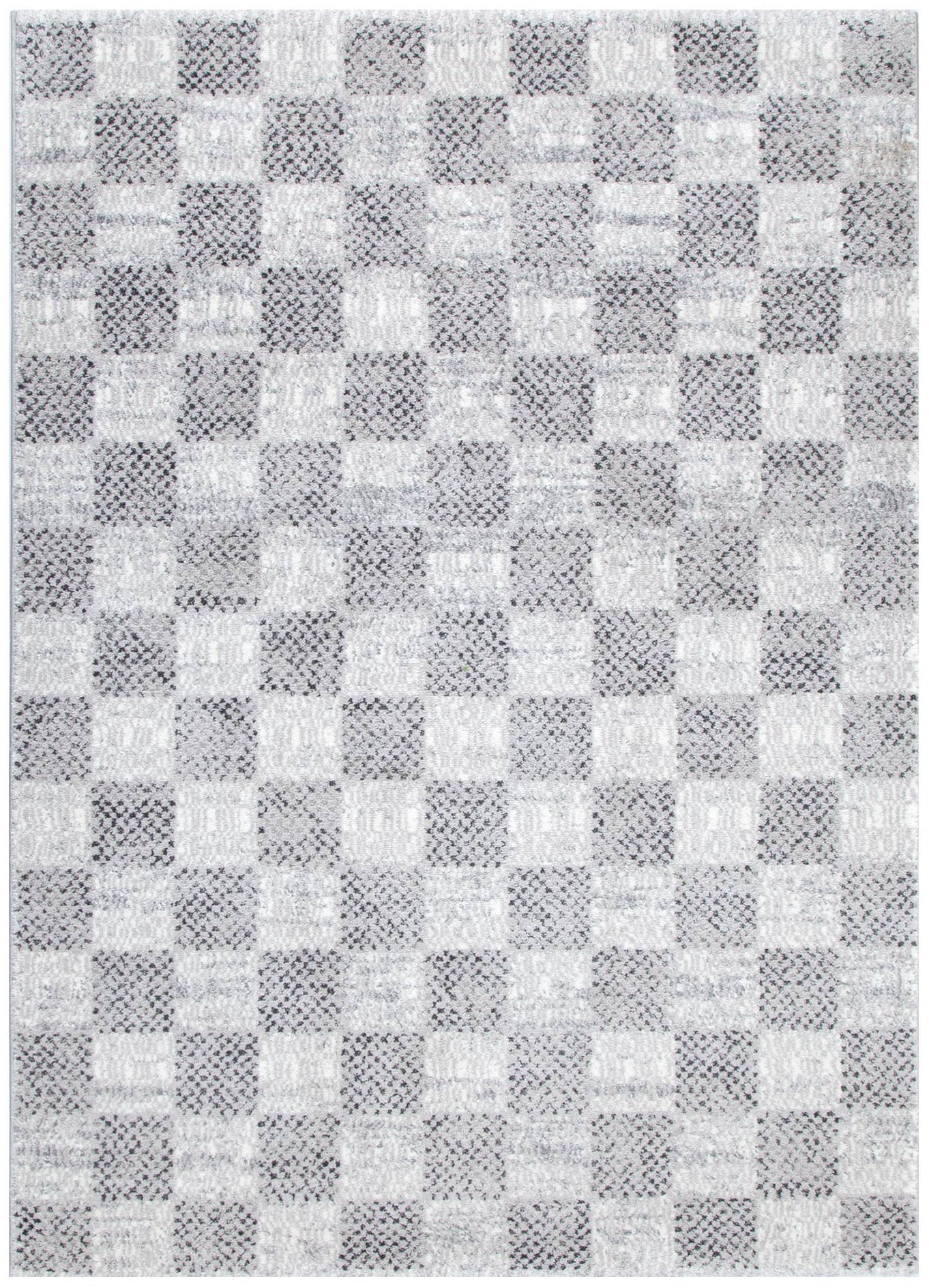 Dorado Grey Checkered Rug - D002 - Floorsome - Area Rug - DORA160D002 - Area Rug