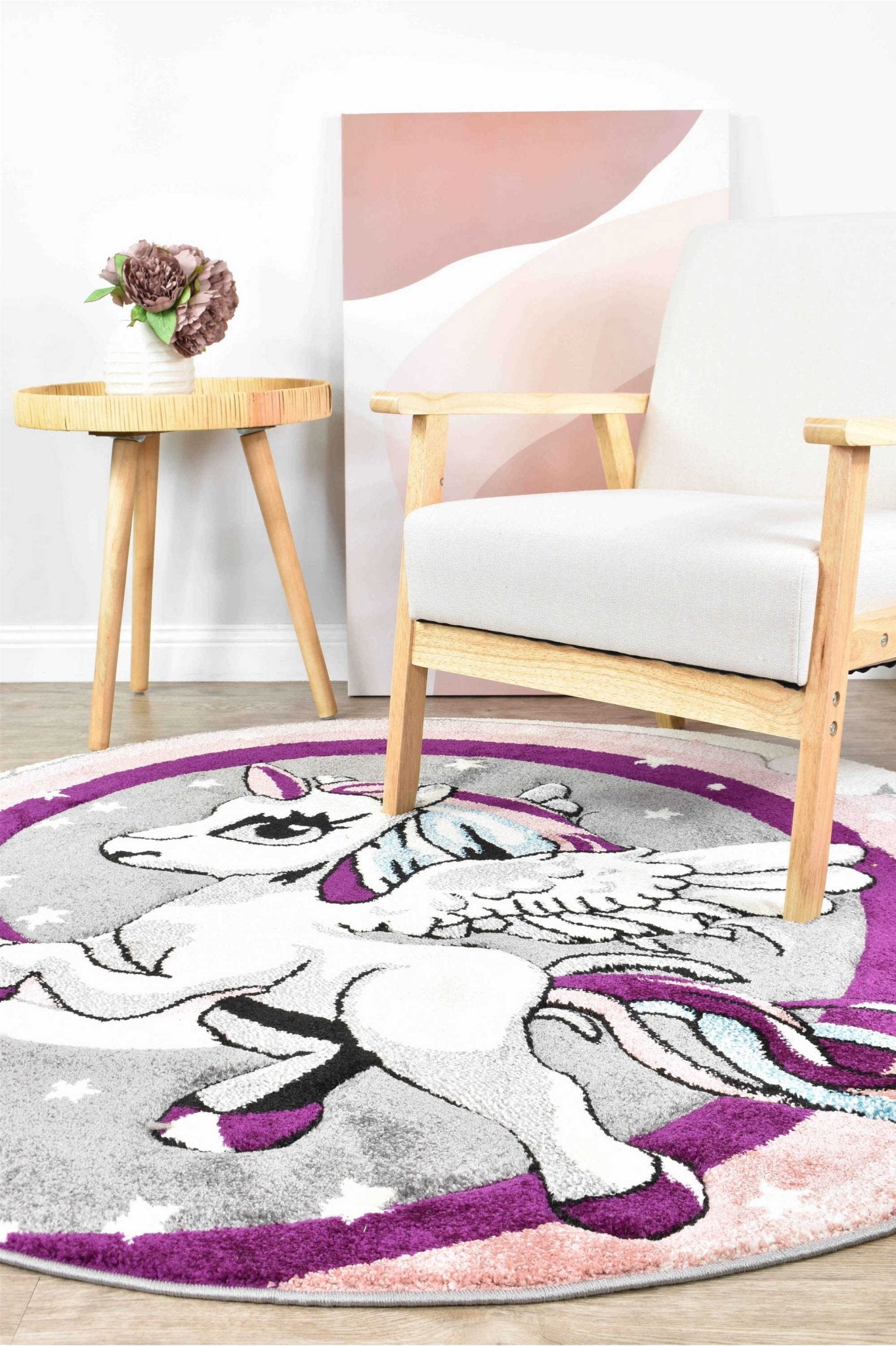 Dream Kids D345A Unicorn ROUND - Floorsome - ROUND - CC-D345A-L.Grey-Rose-150x150 - ROUND