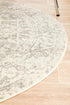 Dream White Silver Transitional Round Rug - Floorsome - Modern - EVO - 253 - WSIL - 150X150 - Modern