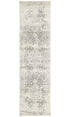 Dream White Silver Transitional Runner Rug - Floorsome - Modern