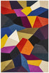 Eclectic Designer Wool Rug Blue Rust Purple - Floorsome - Modern