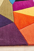 Eclectic Designer Wool Rug Blue Rust Purple - Floorsome - Modern