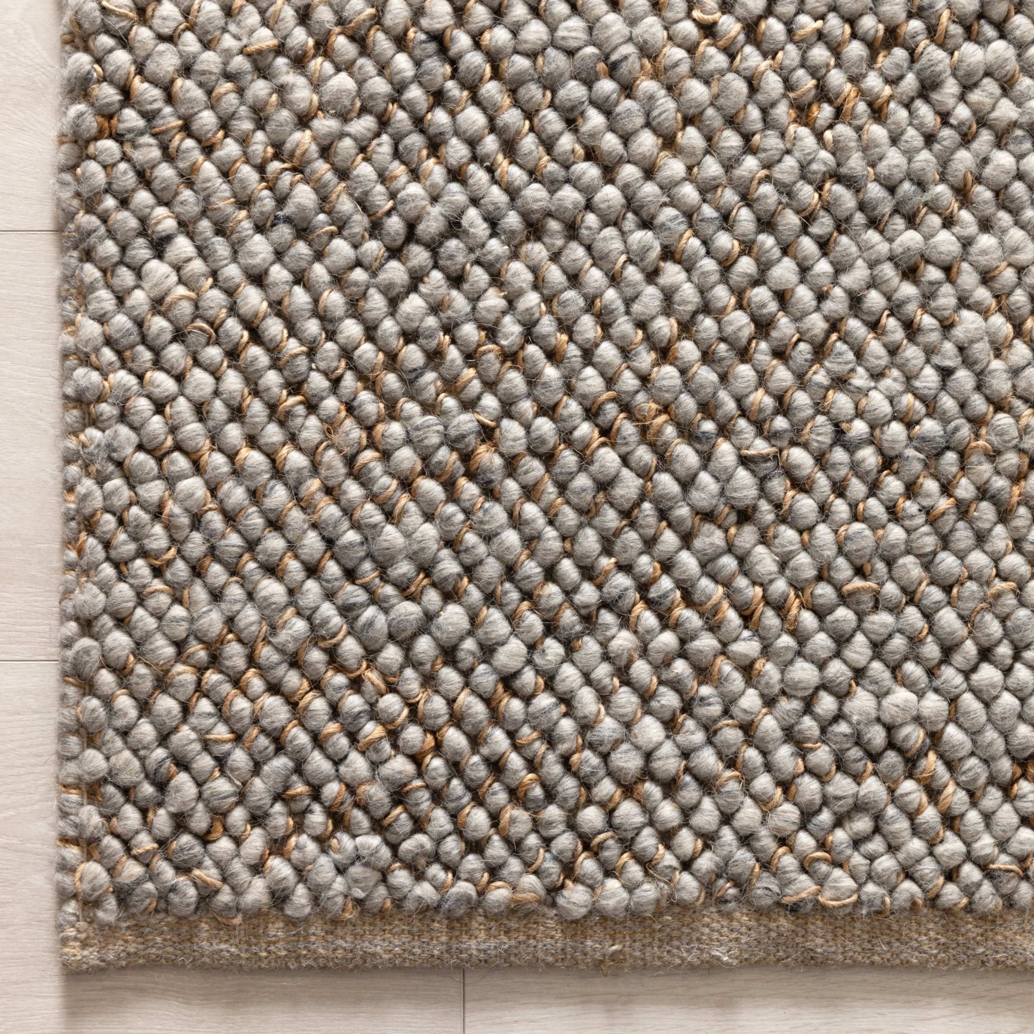 Eco Weave Grey Jute and Wool Rug - Floorsome - Rug - ECOW160GREY - Rug