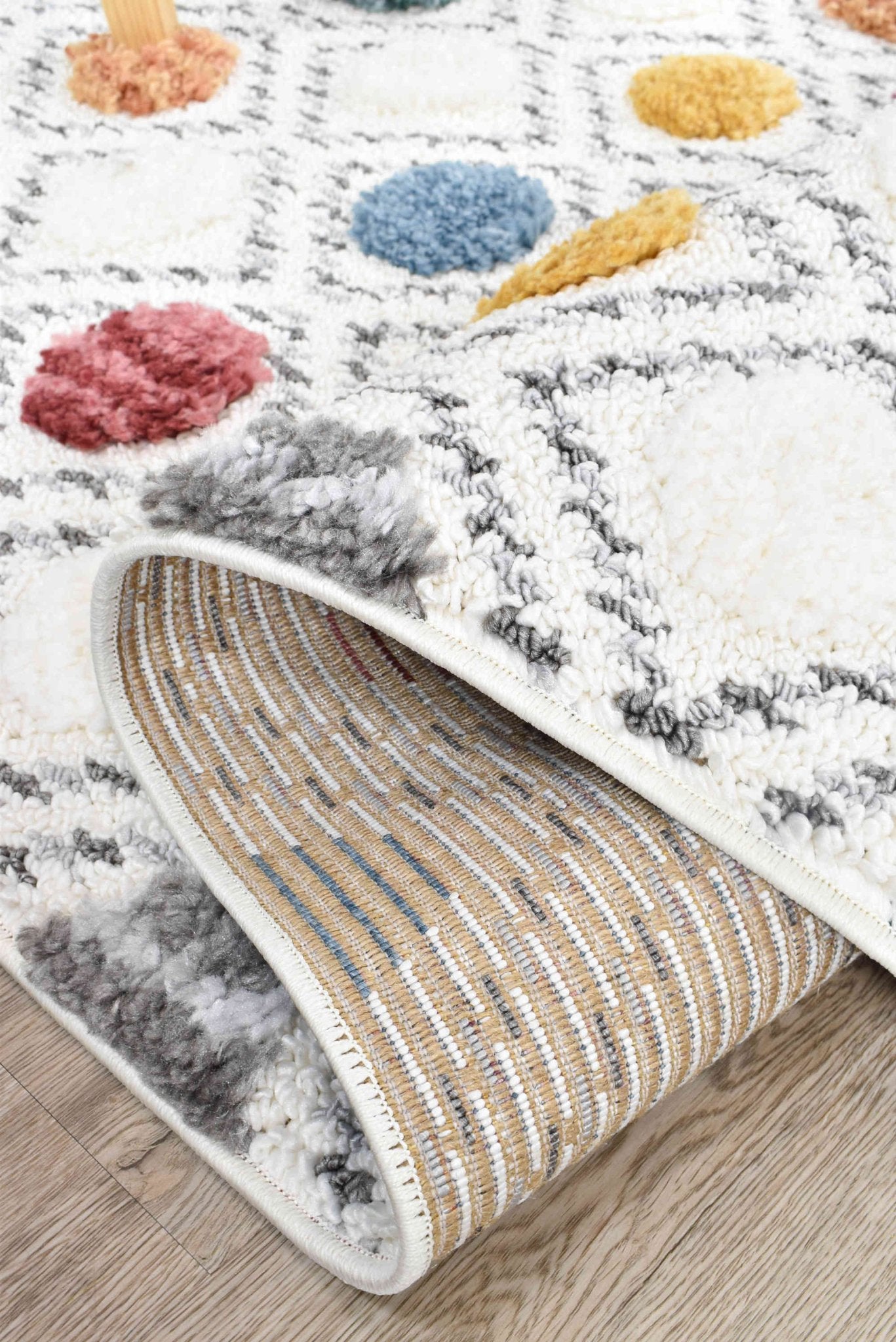 Eden B0075A Polka Dots - Floorsome - SHAGGY - PARIS - B0075A - YELLOW - 80X150 - SHAGGY