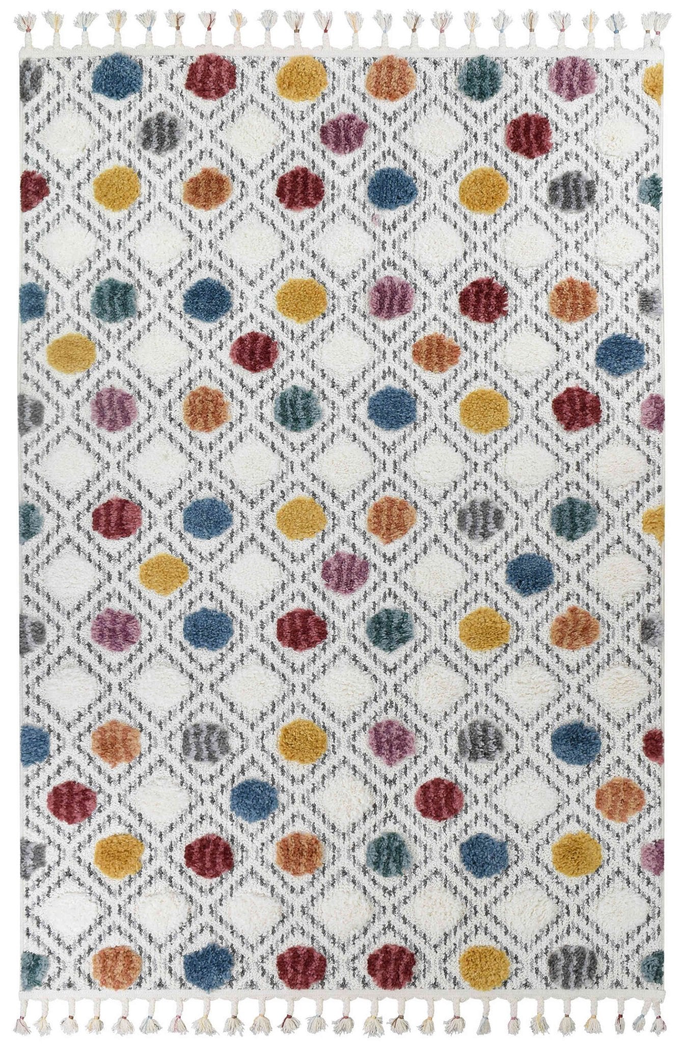 Eden B0075A Polka Dots - Floorsome - SHAGGY - PARIS - B0075A - YELLOW - 80X150 - SHAGGY