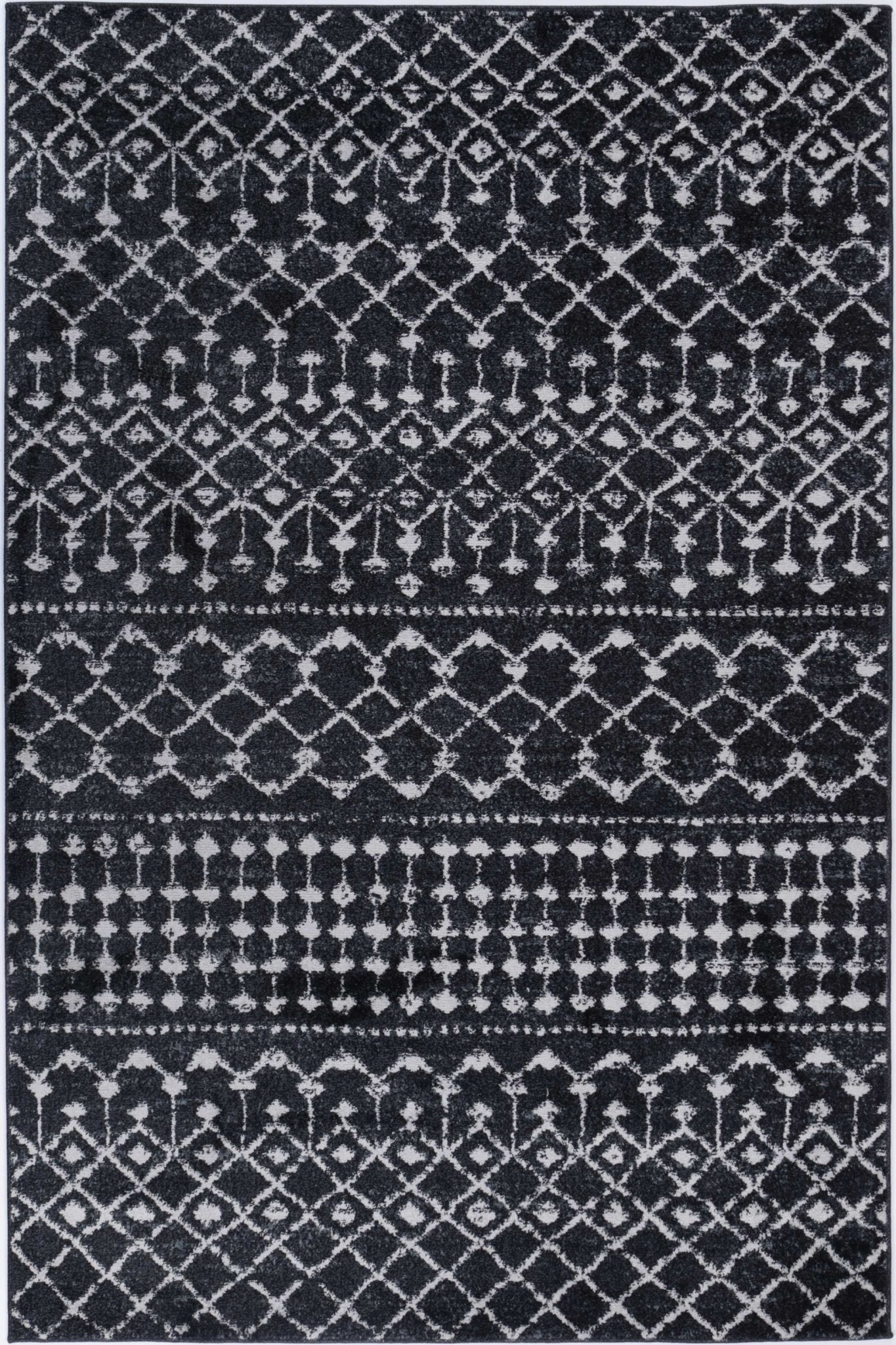 Ermina Tribal Anthracite Rug - Floorsome - Rug - BERG1603BLGR - Rug