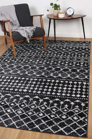 Ermina Tribal Anthracite Rug - Floorsome - Rug