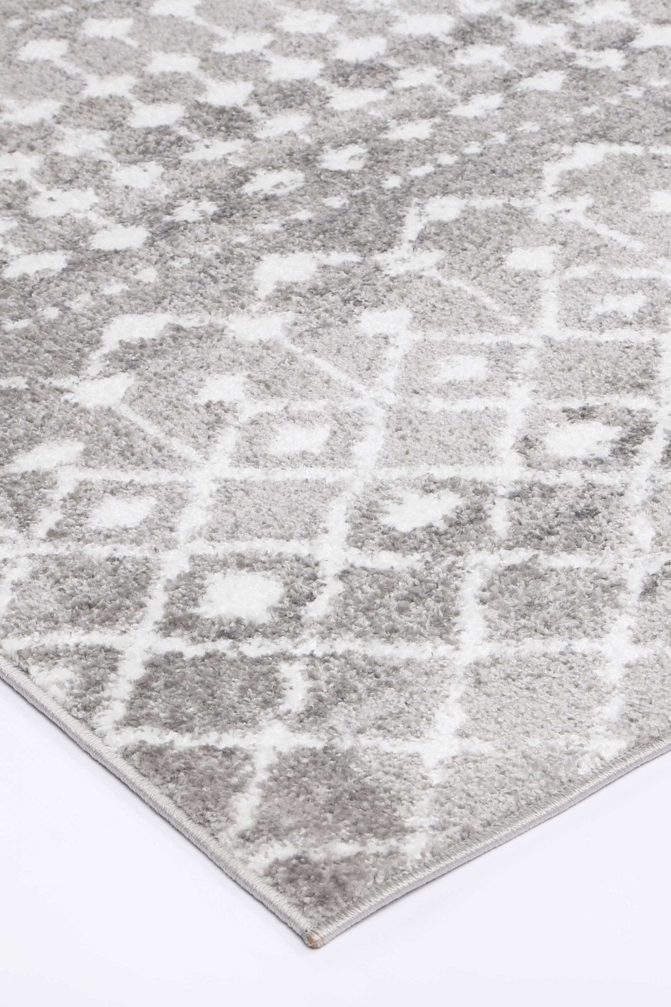 Ermina Tribal Grey Rug - Floorsome - Rug - BERG1605GWHI - Rug