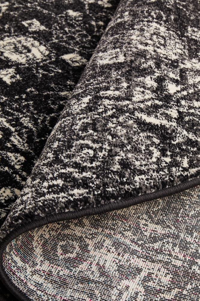 Estella Charcoal Transitional Round Rug - Floorsome - Modern - EVO - 252 - CHAR - 150X150 - Modern