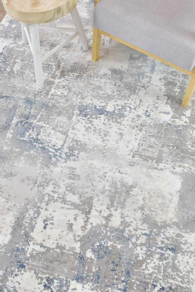 Eternal 25497A Navy Grey - Floorsome - MODERN - VELVET - 25497A - NAVY - LGREY - 160X230 - MODERN