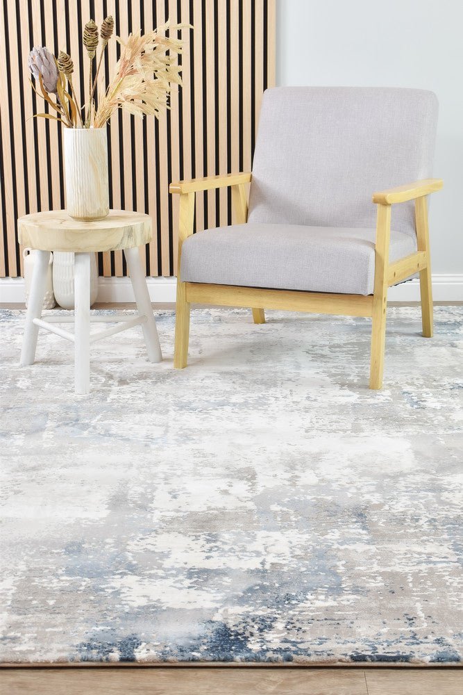 Eternal 25497A Navy Grey - Floorsome - MODERN - VELVET - 25497A - NAVY - LGREY - 160X230 - MODERN