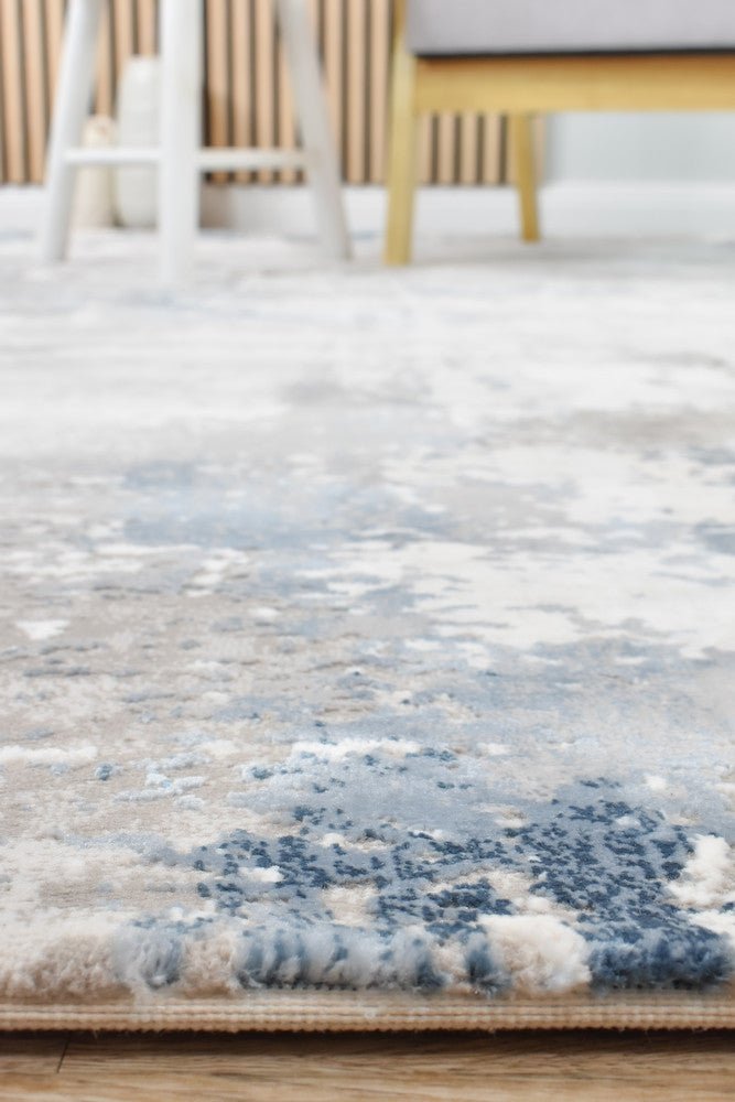 Eternal 25497A Navy Grey - Floorsome - MODERN - VELVET - 25497A - NAVY - LGREY - 160X230 - MODERN