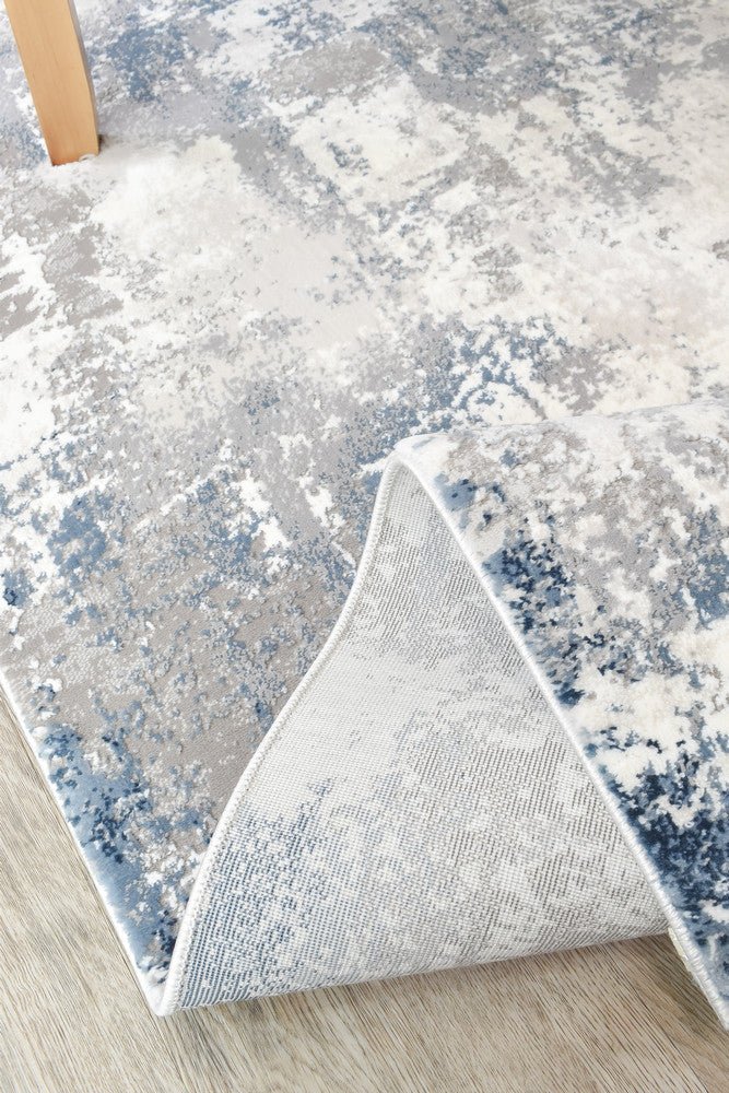 Eternal 25497A Navy Grey Runner - Floorsome - RUNNER - VELVET - 25497A - NAVY - LGREY - 80X300 - RUNNER