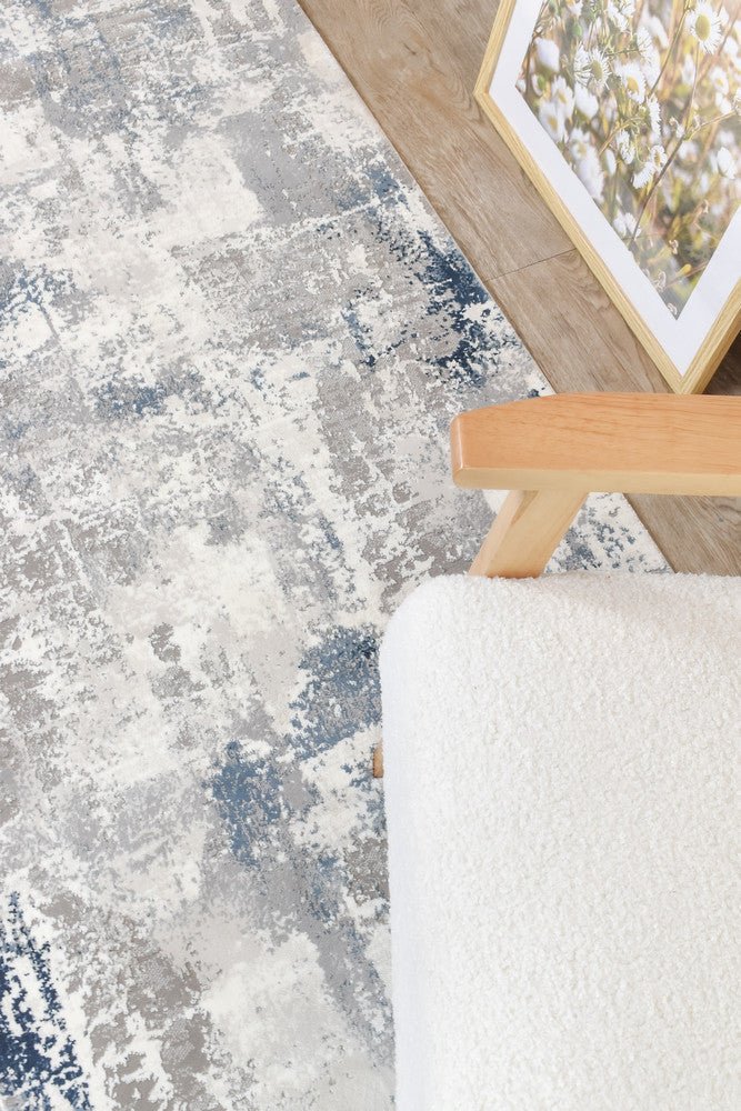 Eternal 25497A Navy Grey Runner - Floorsome - RUNNER - VELVET - 25497A - NAVY - LGREY - 80X300 - RUNNER