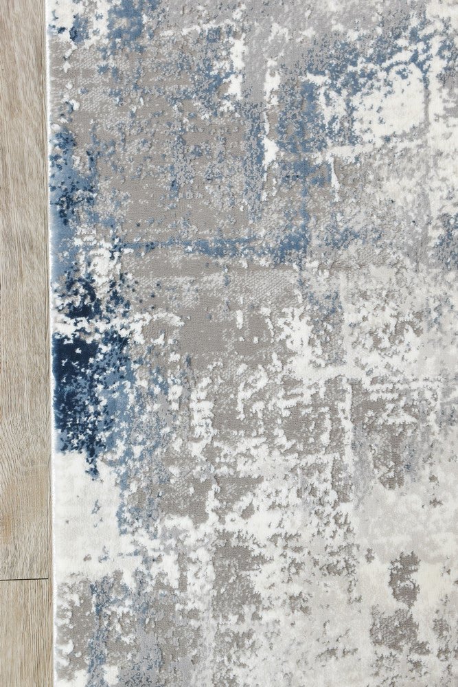 Eternal 25497A Navy Grey Runner - Floorsome - RUNNER - VELVET - 25497A - NAVY - LGREY - 80X300 - RUNNER