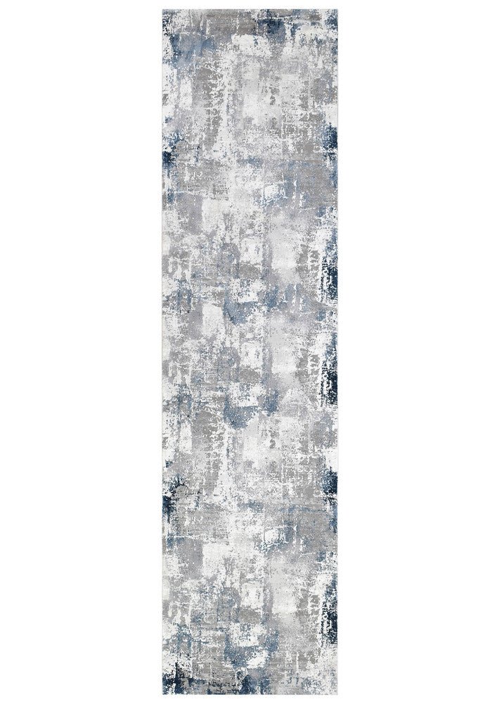 Eternal 25497A Navy Grey Runner - Floorsome - RUNNER - VELVET - 25497A - NAVY - LGREY - 80X300 - RUNNER