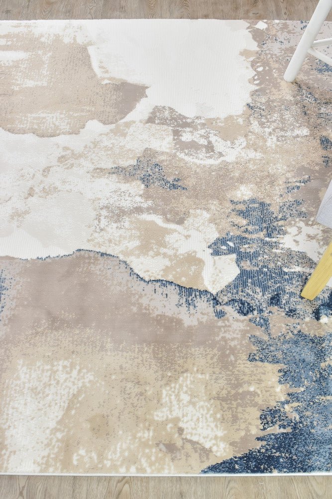 Eternal 25499A Navy Beige - Floorsome - MODERN - VELVET - 25499A - NAVY - BEIGE - 160X230 - MODERN