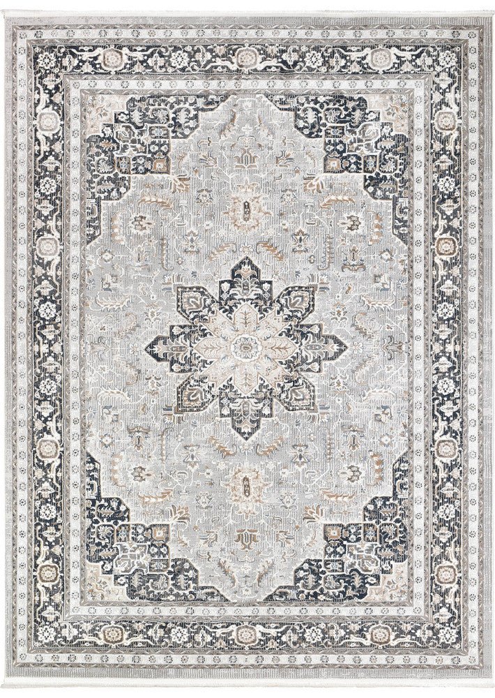 Eternal 30066A Navy Cream - Floorsome - MODERN - LYON - 30066A - NAVY - CREAM - 160X230 - MODERN