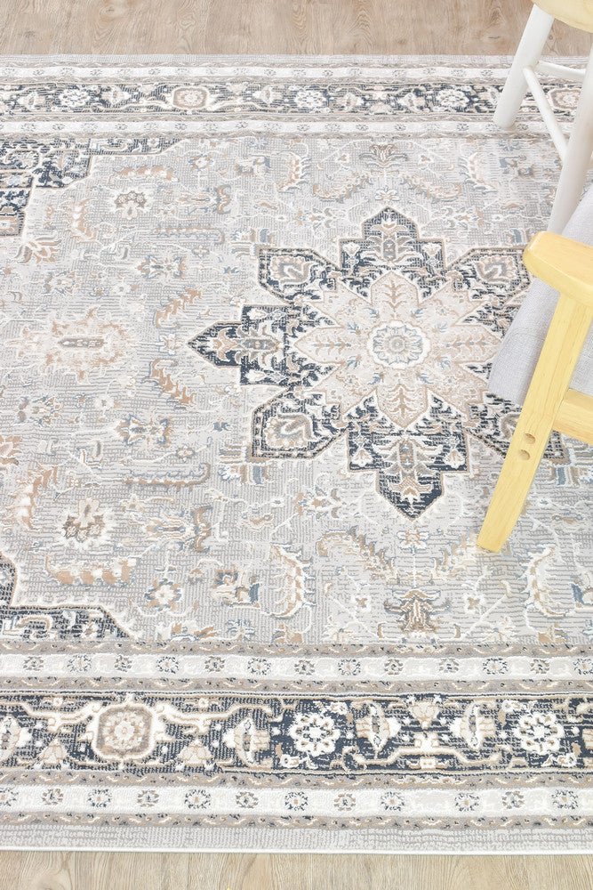 Eternal 30066A Navy Cream - Floorsome - MODERN - LYON - 30066A - NAVY - CREAM - 160X230 - MODERN