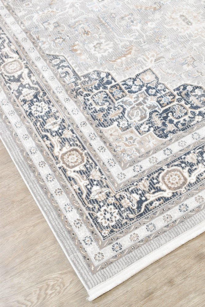 Eternal 30066A Navy Cream - Floorsome - MODERN - LYON - 30066A - NAVY - CREAM - 160X230 - MODERN