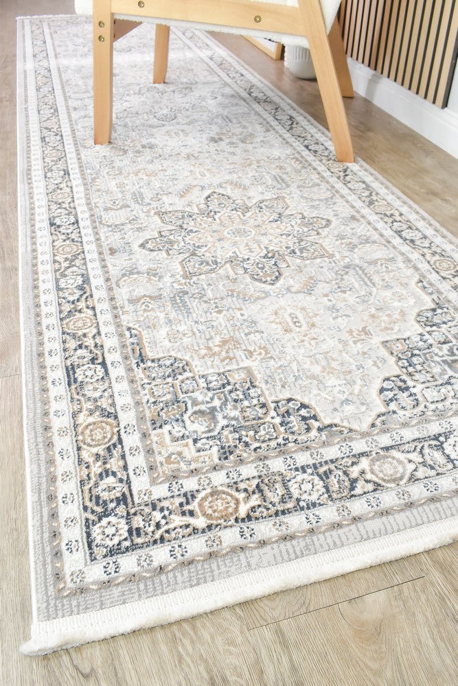 Eternal 30066A Navy Cream Runner - Floorsome - RUNNER - LYON - 30066A - NAVY - CREAM - 80X300 - RUNNER