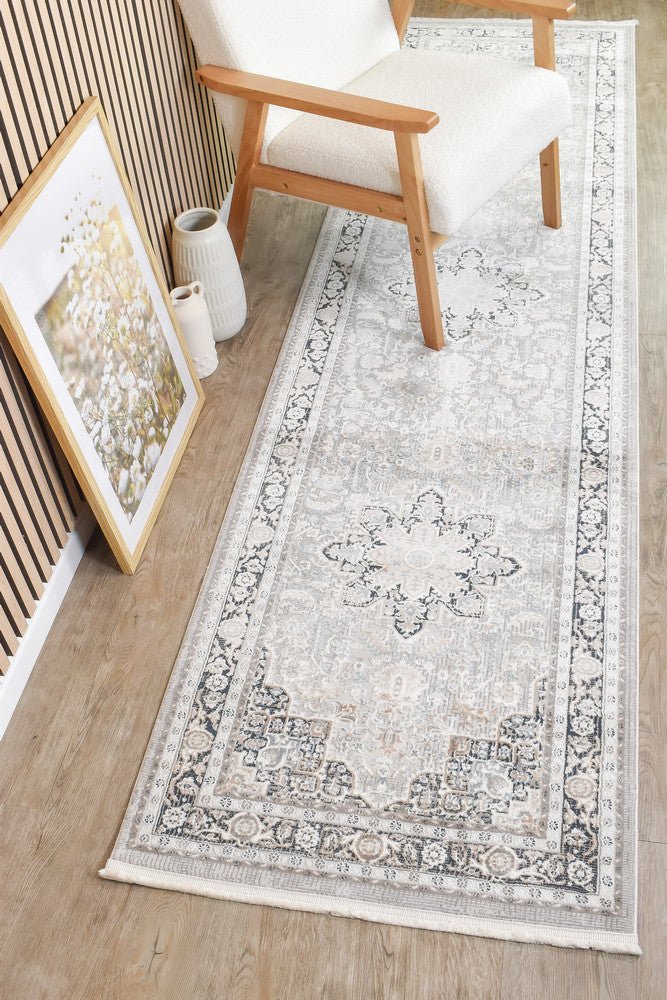 Eternal 30066A Navy Cream Runner - Floorsome - RUNNER - LYON - 30066A - NAVY - CREAM - 80X300 - RUNNER