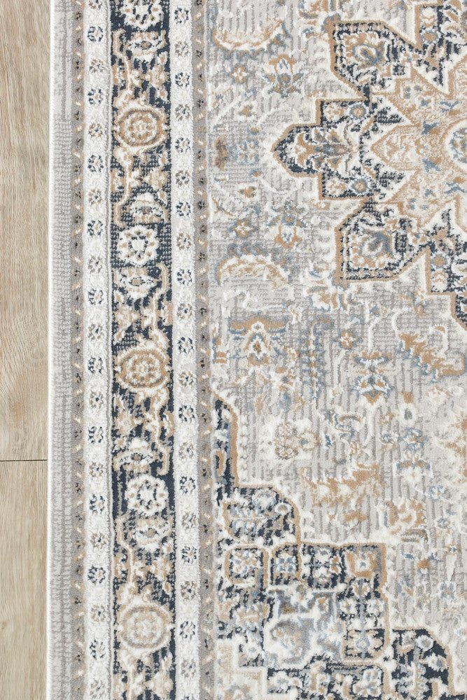 Eternal 30066A Navy Cream Runner - Floorsome - RUNNER - LYON - 30066A - NAVY - CREAM - 80X300 - RUNNER