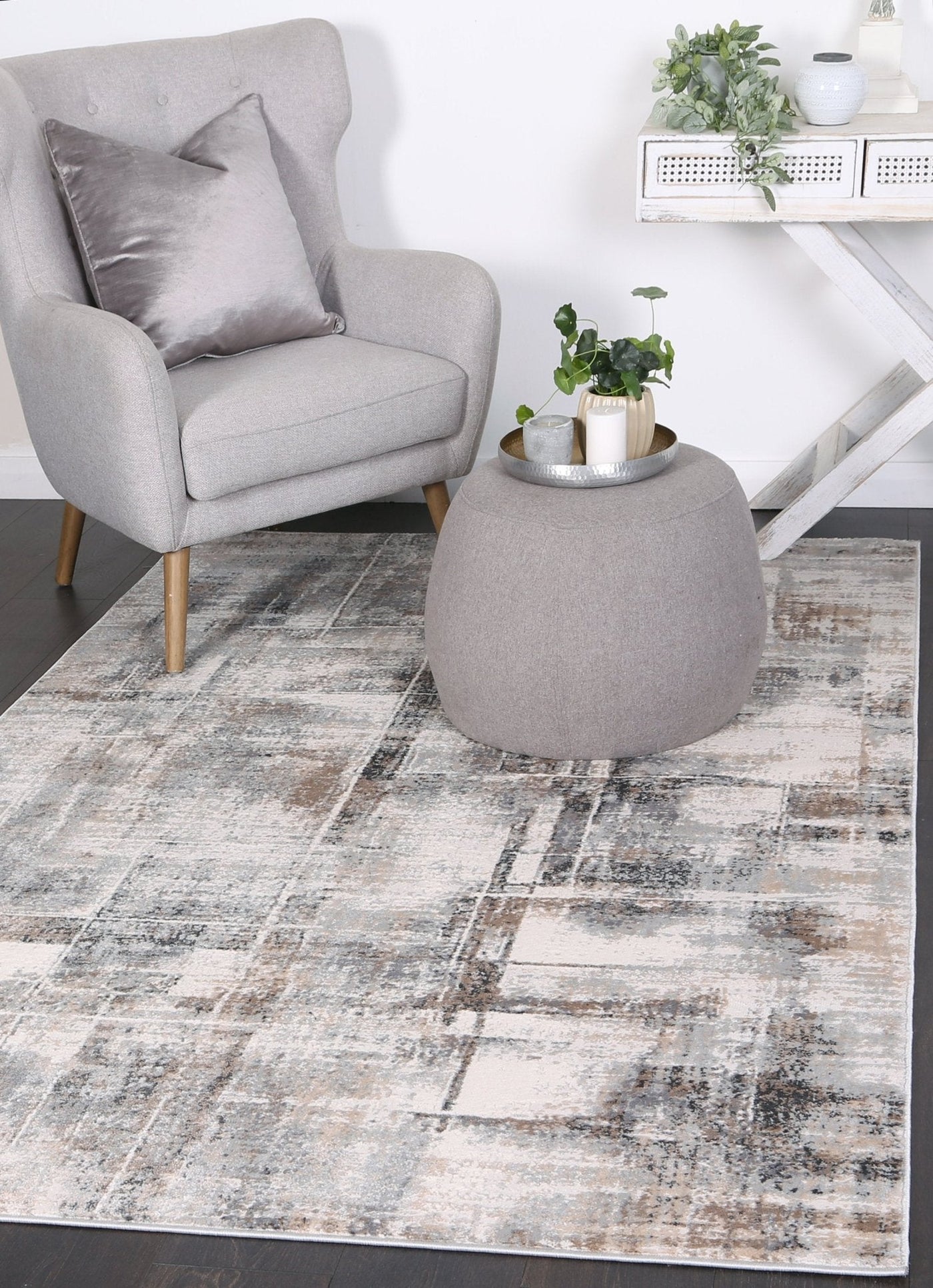 Expressions Beige & Grey Abstract Modern Rug | Floorsome