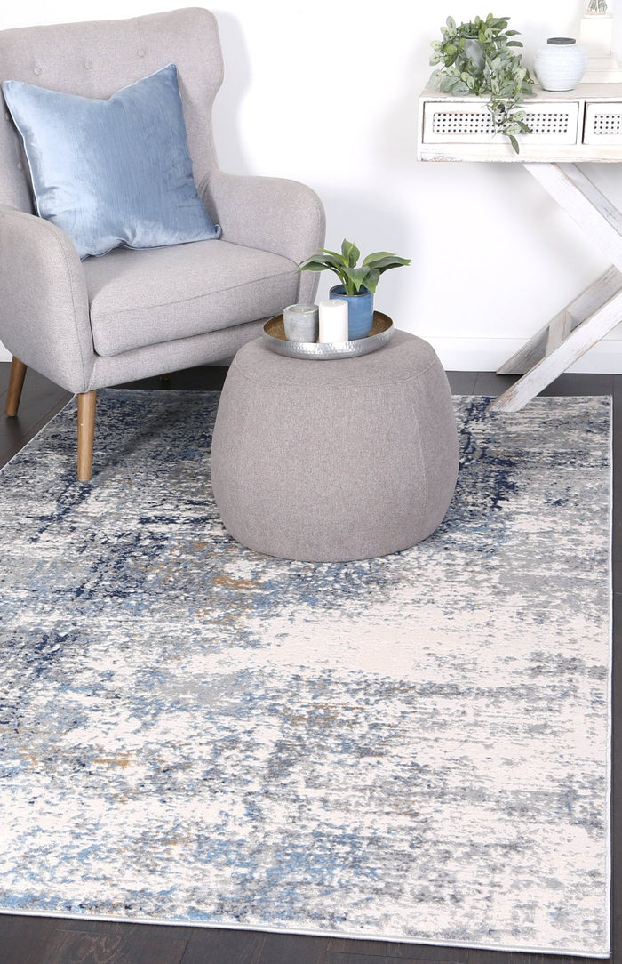 Expressions Navy Blue Modern Rug
