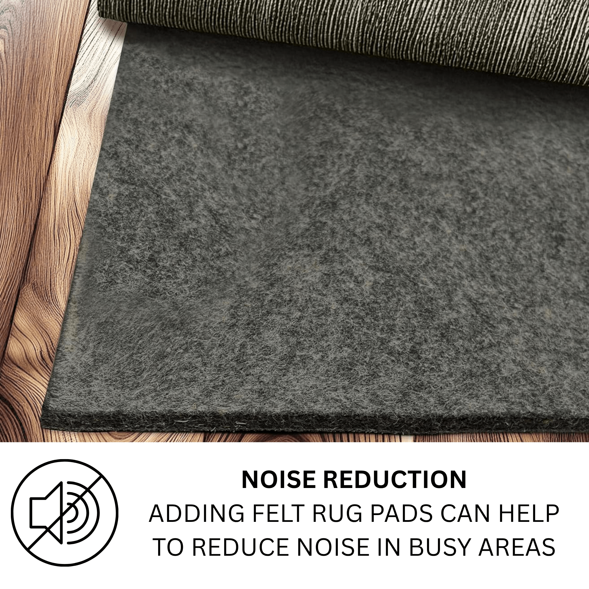 Felt Rug Underlay with Non - Slip Rubber Backing - Floorsome - Rug Underlay - FLTRBRRGP220330 - Rug Underlay