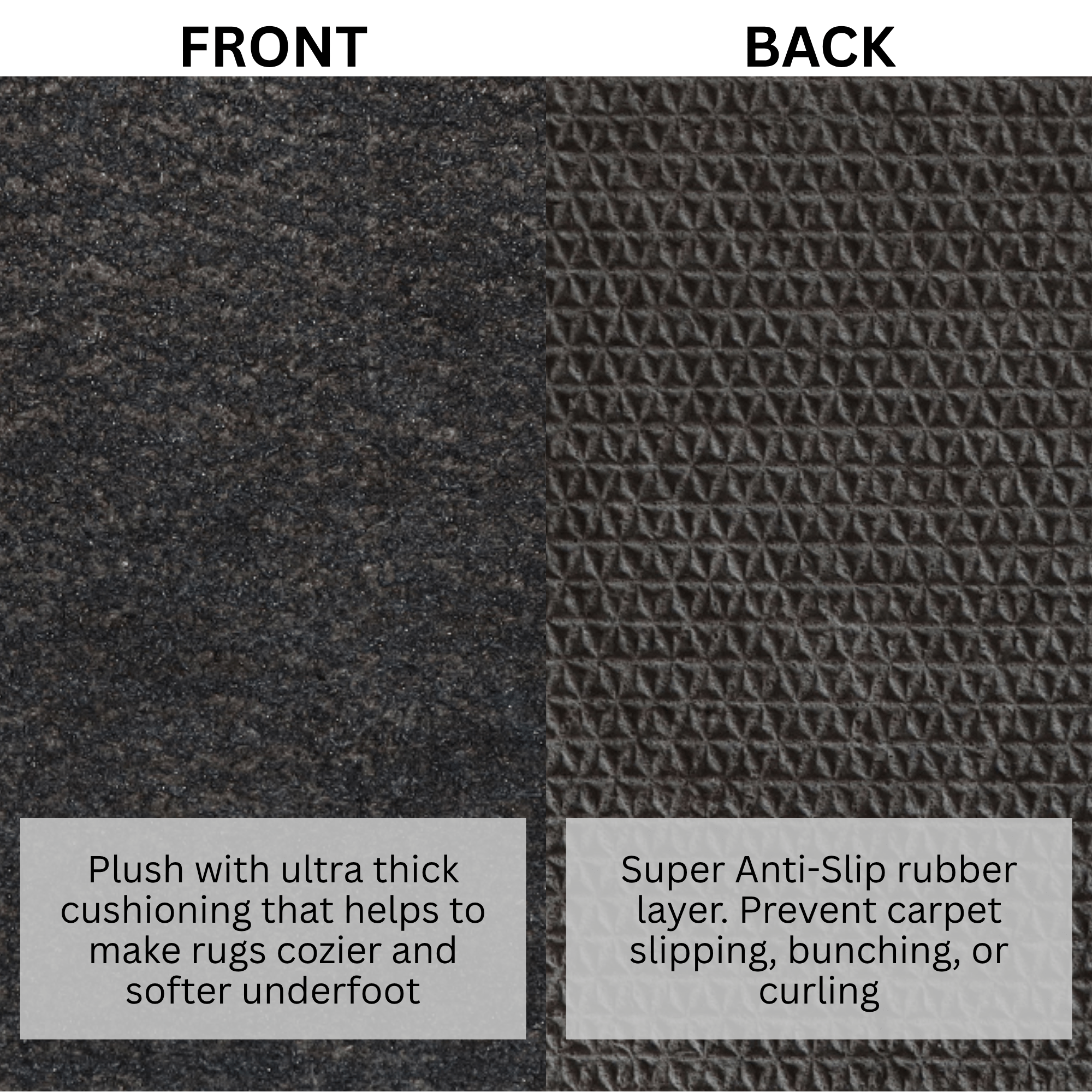 Felt Rug Underlay with Non - Slip Rubber Backing - Floorsome - Rug Underlay - FLTRBRRGP220330 - Rug Underlay
