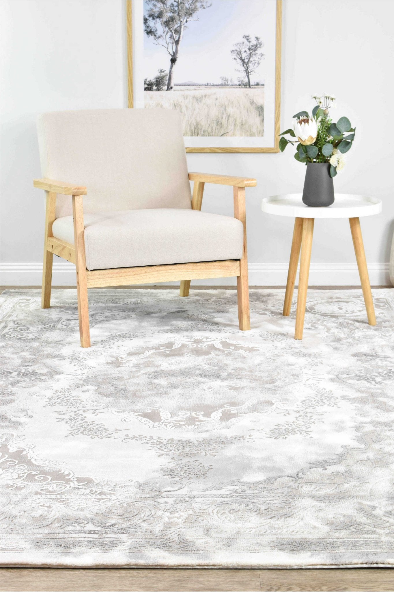 Finnegan 10172B Neutral Grey Rug - Floorsome - INDOOR/OUTDOOR - VELVET - 10172B - GREY - LGREY - 160X230 - INDOOR/OUTDOOR