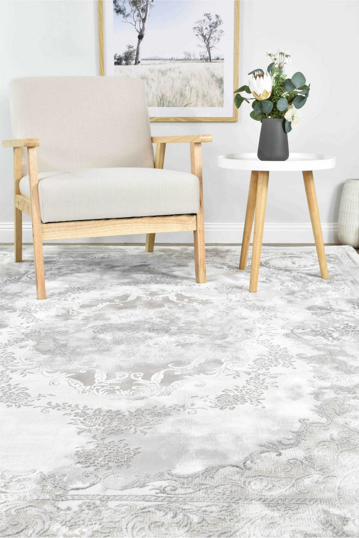 Finnegan 10172B Neutral Grey Rug - Floorsome - INDOOR/OUTDOOR - VELVET - 10172B - GREY - LGREY - 160X230 - INDOOR/OUTDOOR