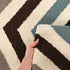 Flat Weave Chevron Design Rug Blue Brown - Floorsome - Modern - NOM - 18 - BLUE - 225X155 - Modern