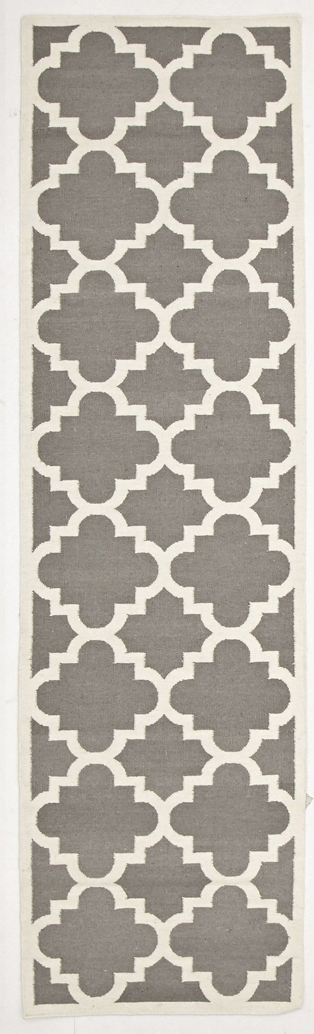 Flat Weave Large Moroccan Design Rug Grey - Floorsome - Modern - NOM - 23 - GREY - 225X155 - Modern