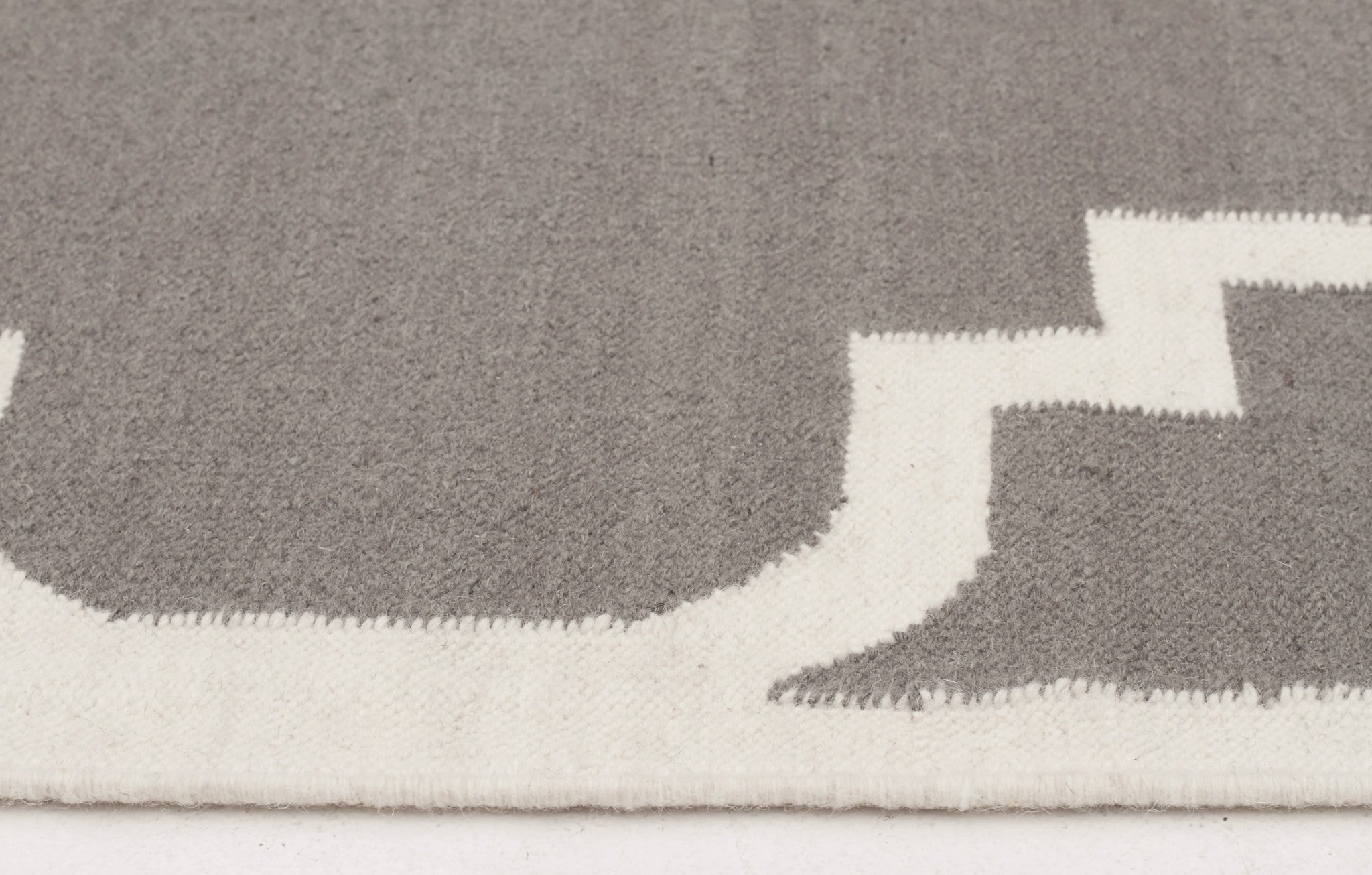 Flat Weave Large Moroccan Design Rug Grey - Floorsome - Modern - NOM - 23 - GREY - 225X155 - Modern