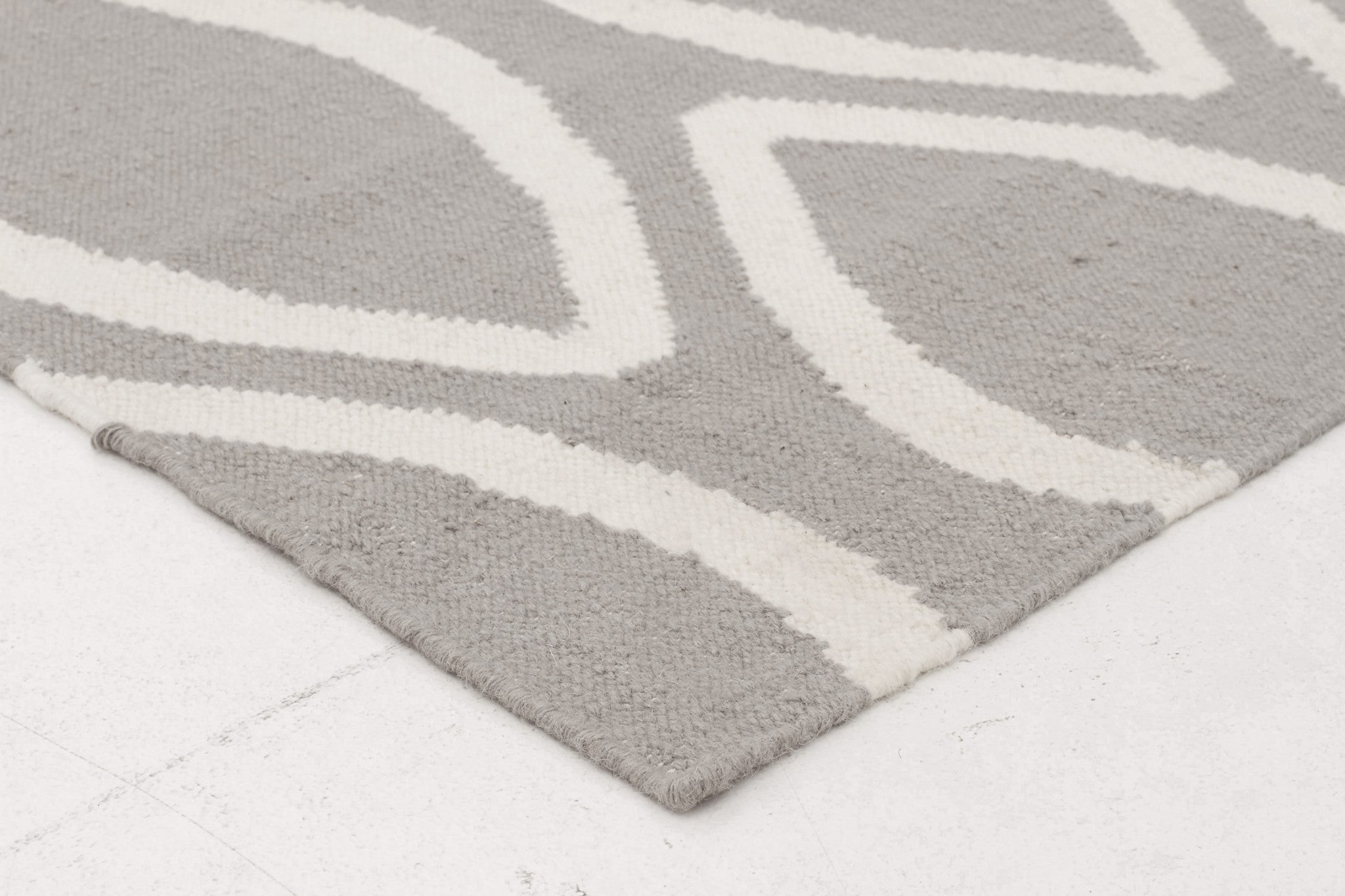 Flat Weave Oval Print Runner Rug Grey - Floorsome - Modern - NOM - 20 - GREY - 300X80 - Modern