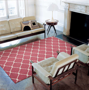 Flat Weave Stitch Design Rug Pink - Floorsome - Modern