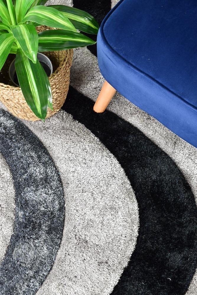 Florida Black Grey Rug 883 - Floorsome - Shag - MIS - TD833 - B1 - BG - 60X90 - Shag